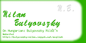 milan bulyovszky business card